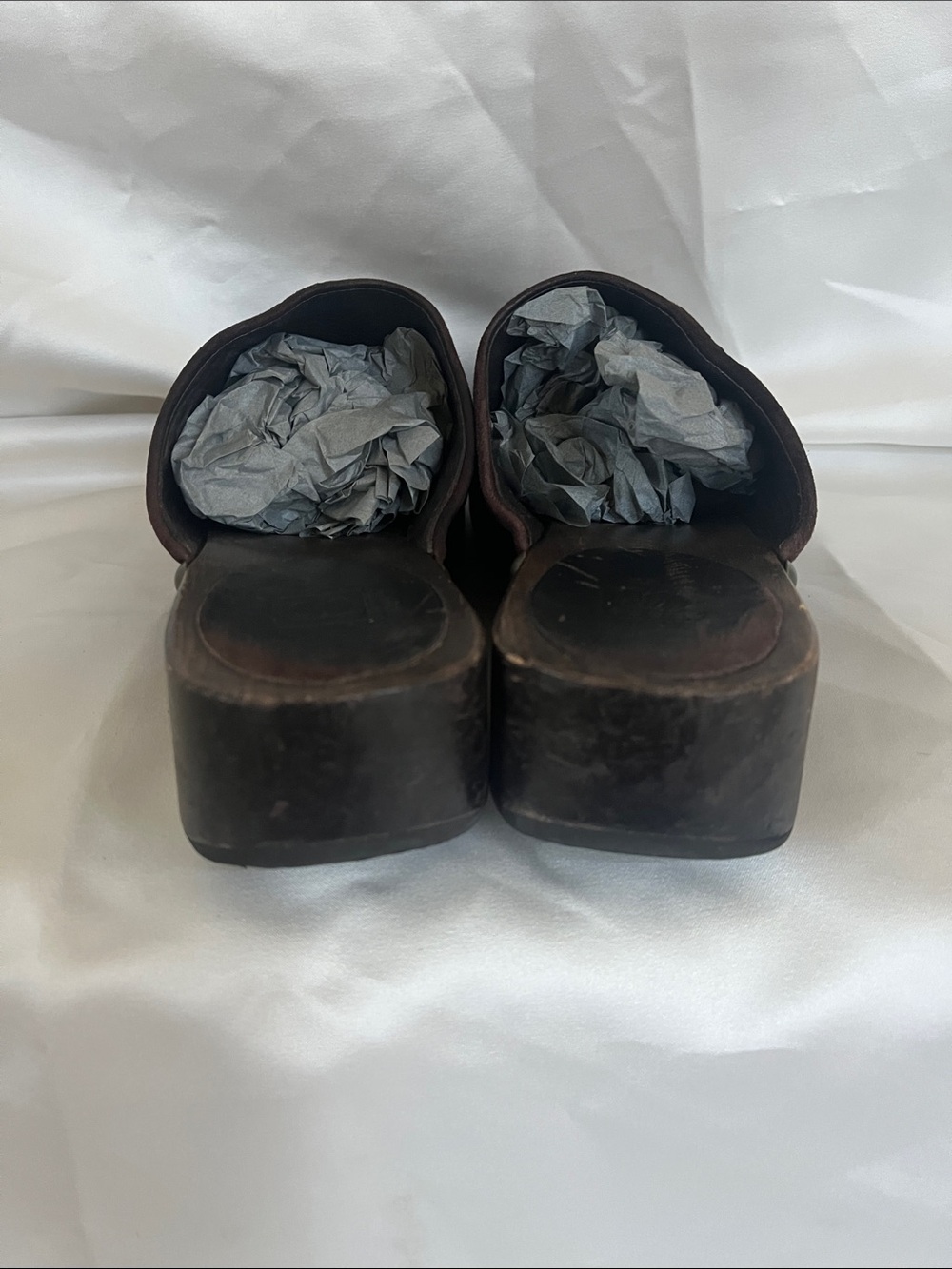 Chanel Brown Suede Clogs Size 38 - Picture 5 of 14